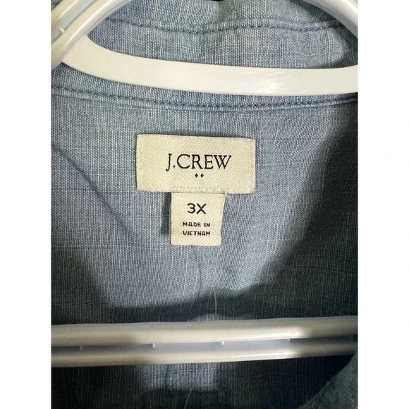 j crew chambray Collared Tank Women's 3X 100% Cotton NWT - Picture 2 of 6